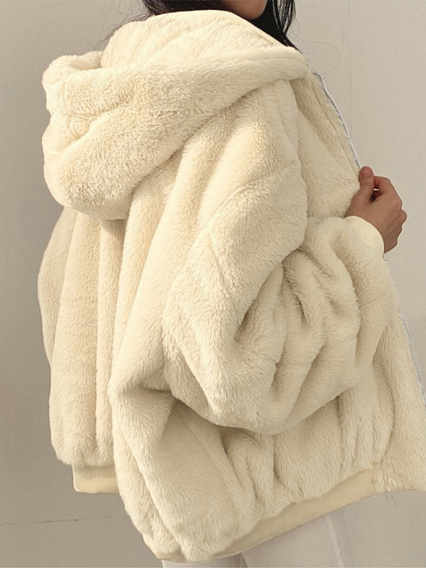 Reversible Oversize Fleece Hooded Jacket-4