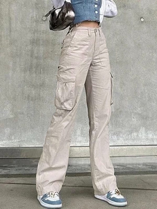 Versatile High Rise Multi Pocket Cargo Pants-1