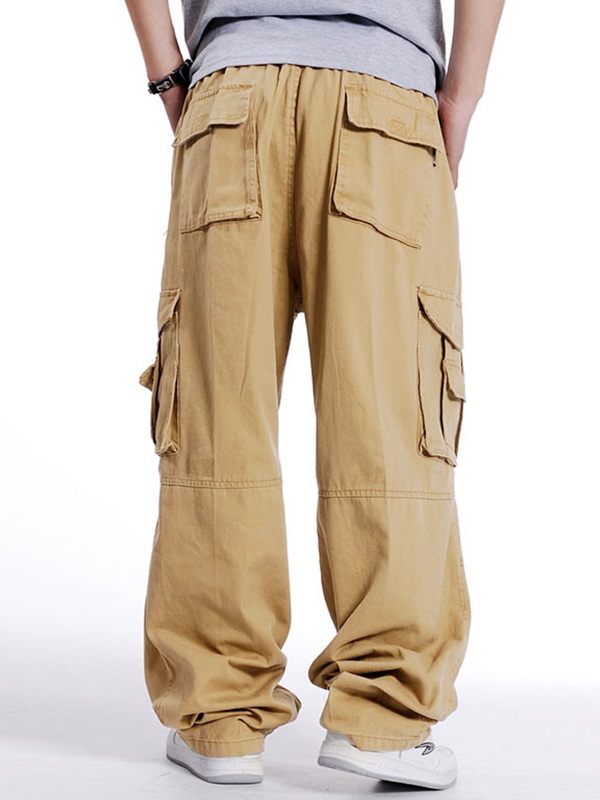 Men's Buckle Belt Loose Cago Pants-2